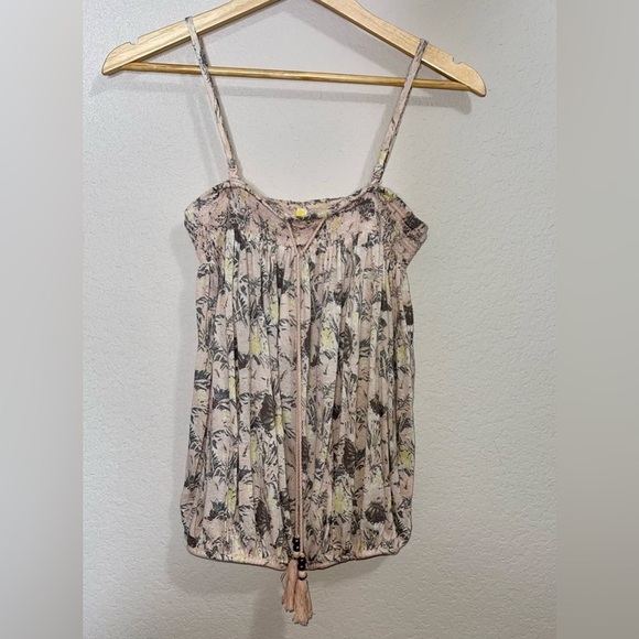 Free People Washed Sun Floral Smocked Tube Top Size XS - Picture 3 of 9